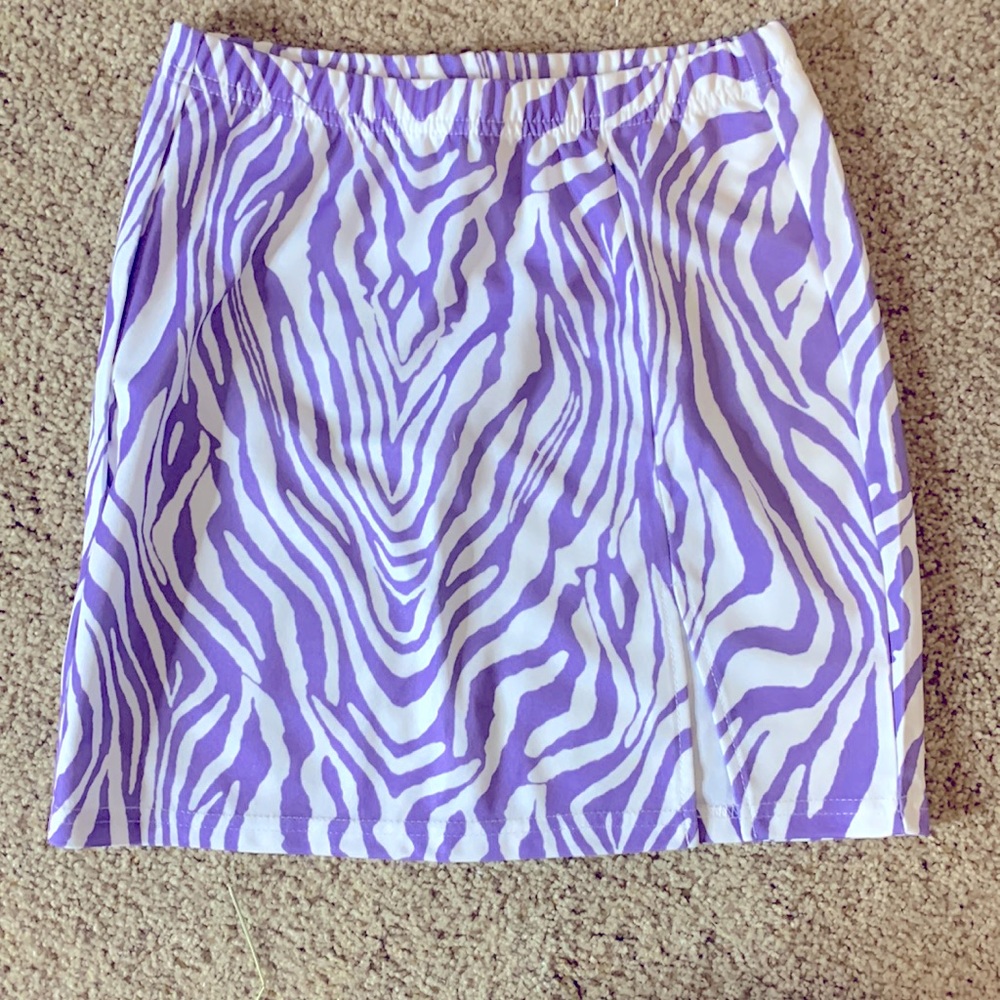 Mini skirt purple zebra pattern